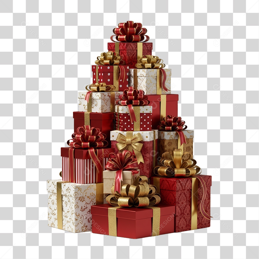 Caixas de Presentes para Enfeite Decoração de Natal PNG Transparente
