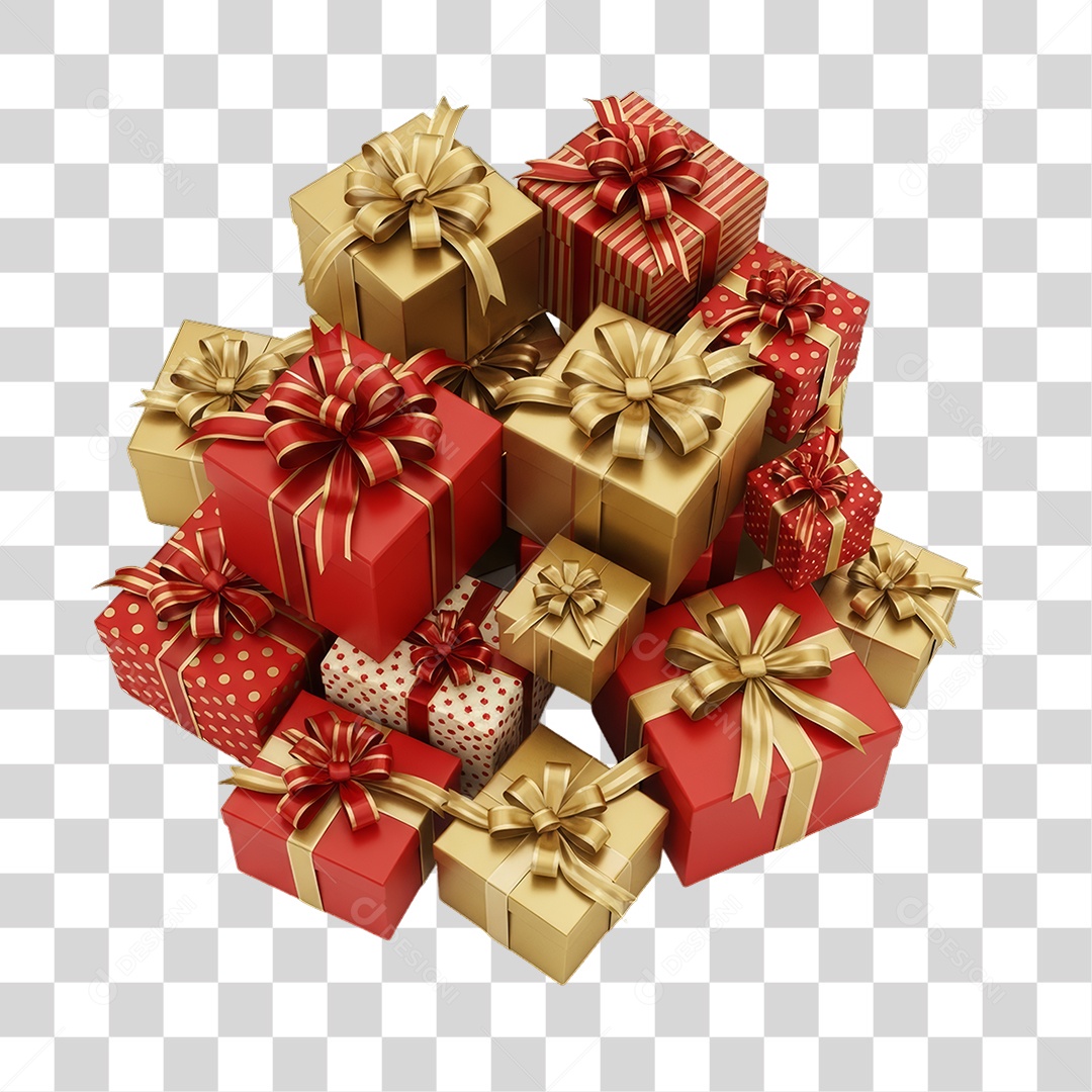 Caixas de Presentes para Enfeite Decoração de Natal PNG Transparente