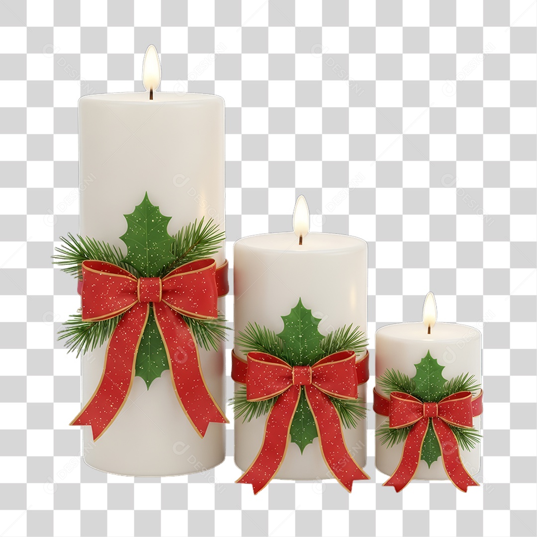 Velas Enfeites Decoração de Natal PNG Transparente
