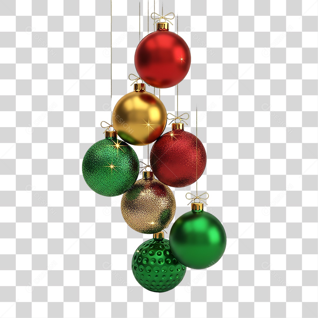 Bolas Enfeites Decoração de Natal PNG Transparente