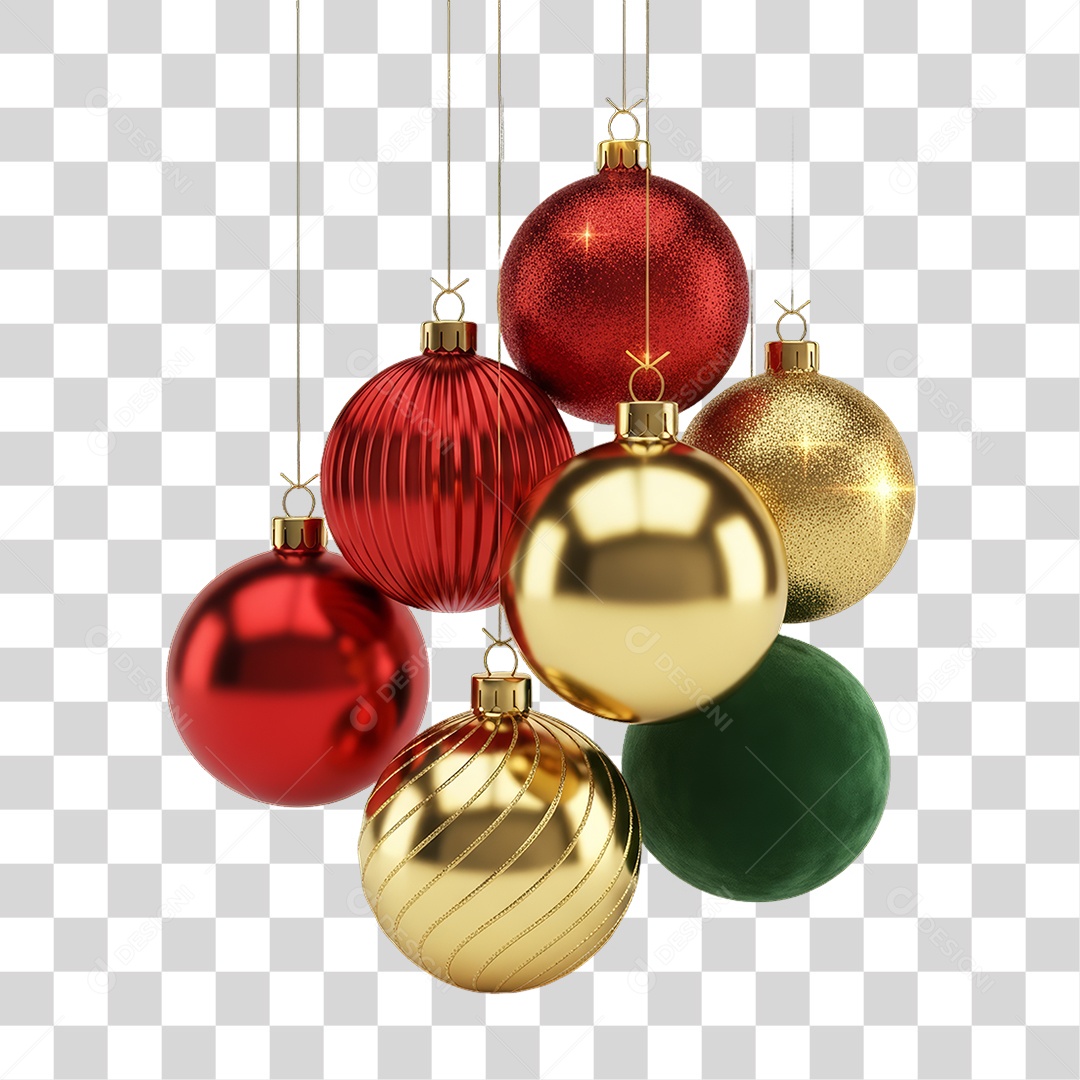 Bolas Enfeites Decoração de Natal PNG Transparente