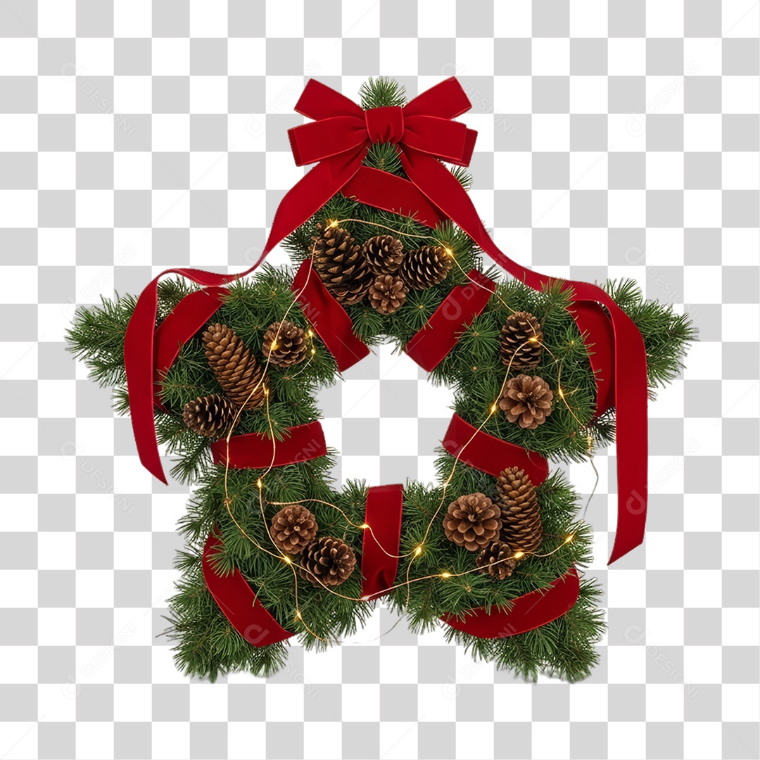 Guirlanda Estrela Enfeites Decoração de Natal PNG Transparente