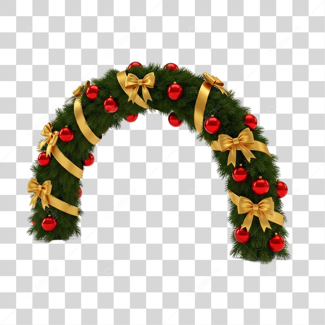 Arco com Enfeites Decoração de Natal PNG Transparente
