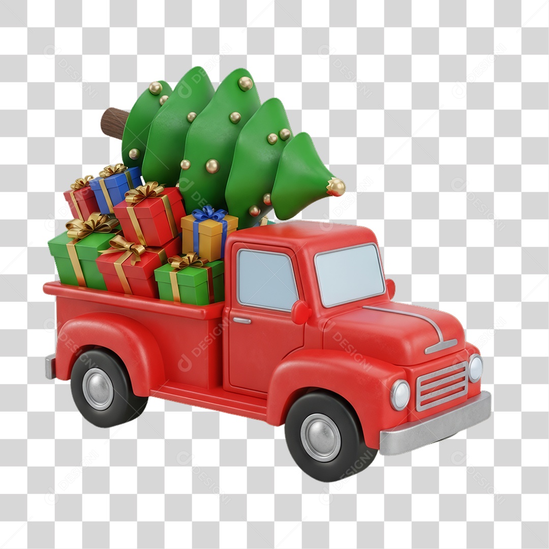 Carrinho de Brinquedos para Enfeites Decoração de Natal PNG Transparente