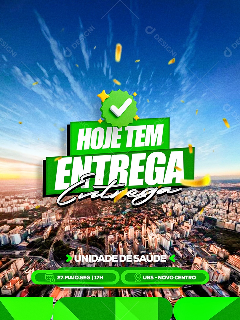 Prefeitura Hoje TemEntrega Unidade de Saúde Social Media PSD Editável
