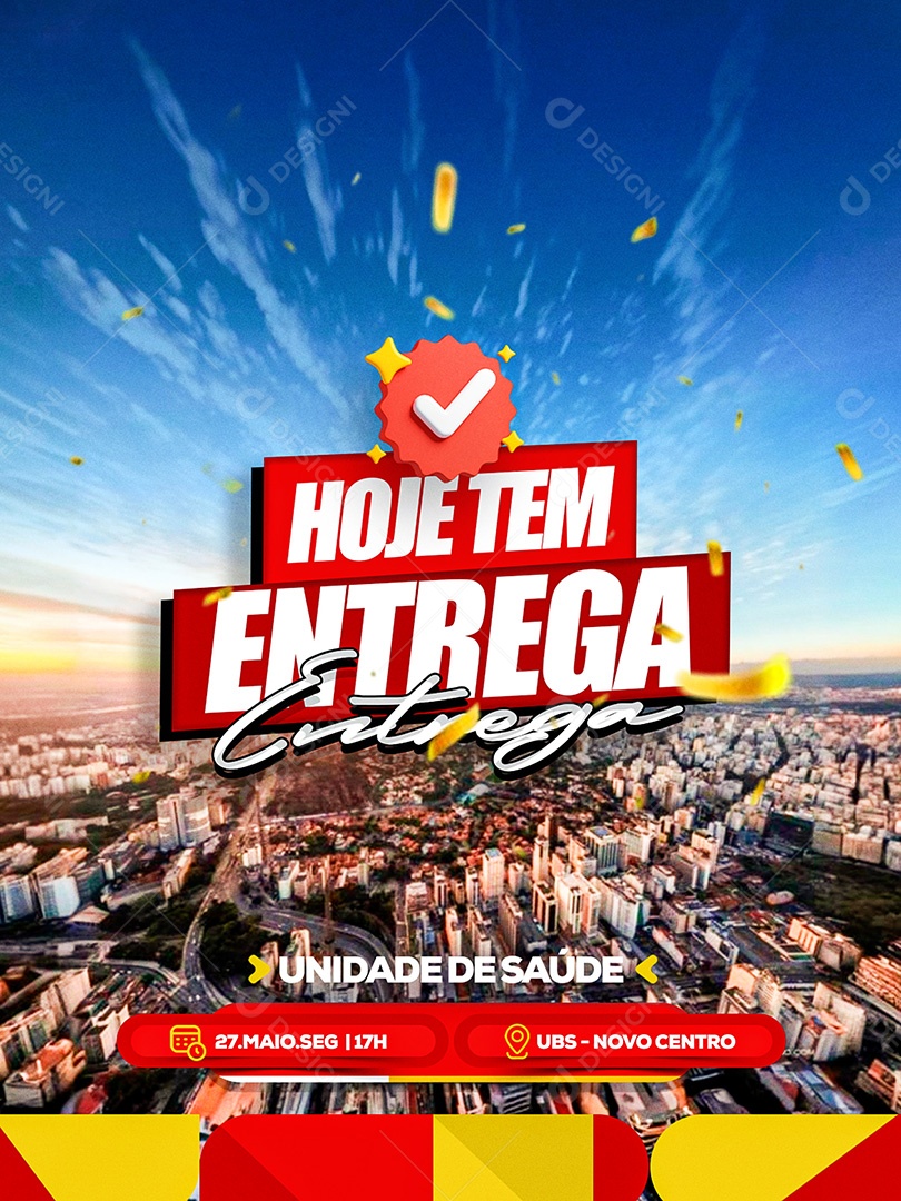 Prefeitura Hoje TemEntrega Unidade de Saúde Social Media PSD Editável