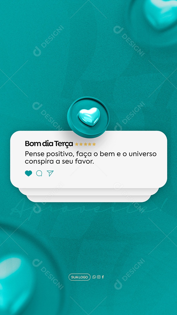 Story Frase Motivacional Bom Dia Terça Feira Social Media PSD Editável