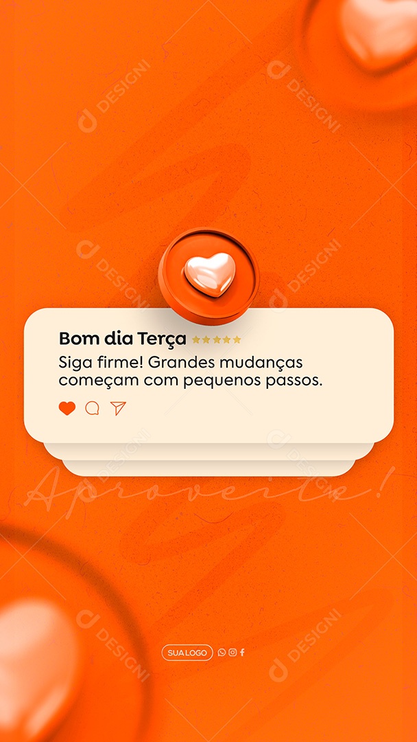 Story Frase Motivacional Bom Dia Terça Feira Social Media PSD Editável