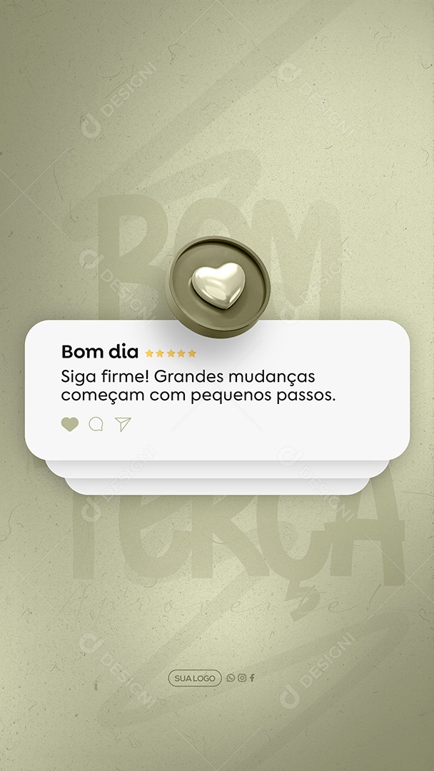 Story Frase Motivacional Bom Dia Terça Feira Social Media PSD Editável