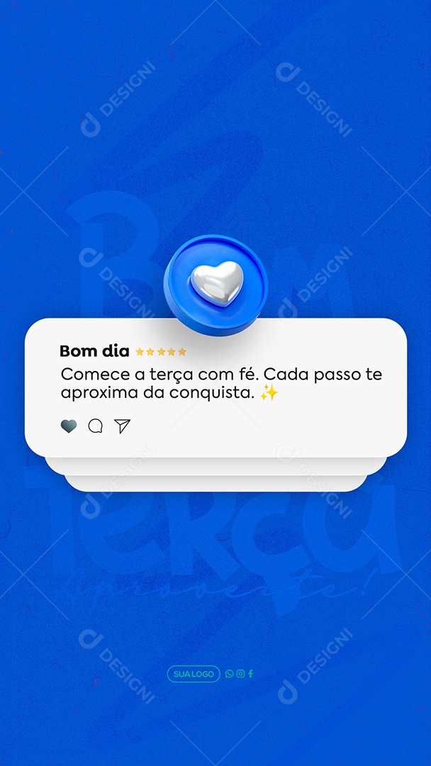 Story Frase Motivacional Bom Dia Terça Feira Social Media PSD Editável