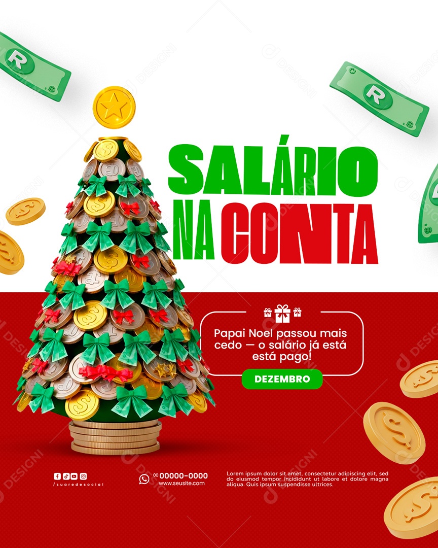 Prefeitura Salário Tá na Conta Social Media PSD Editável