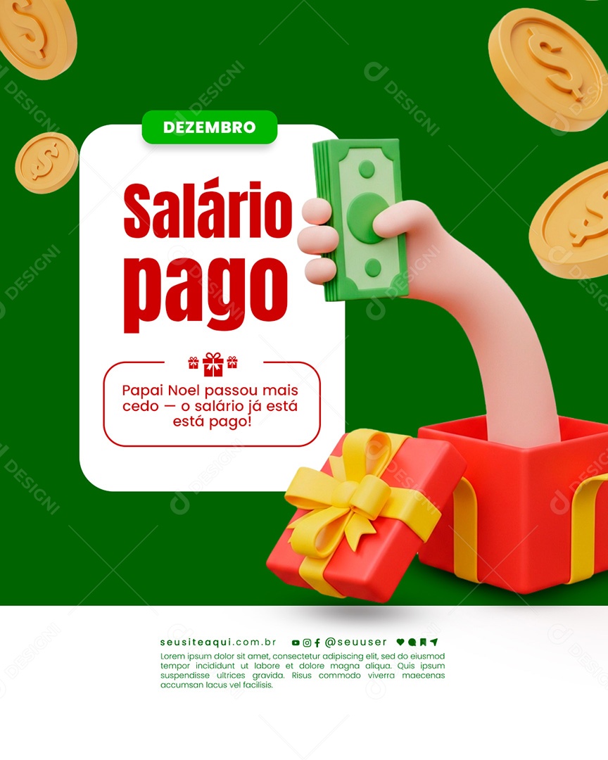 Prefeitura Salário Tá Pago Social Media PSD Editável