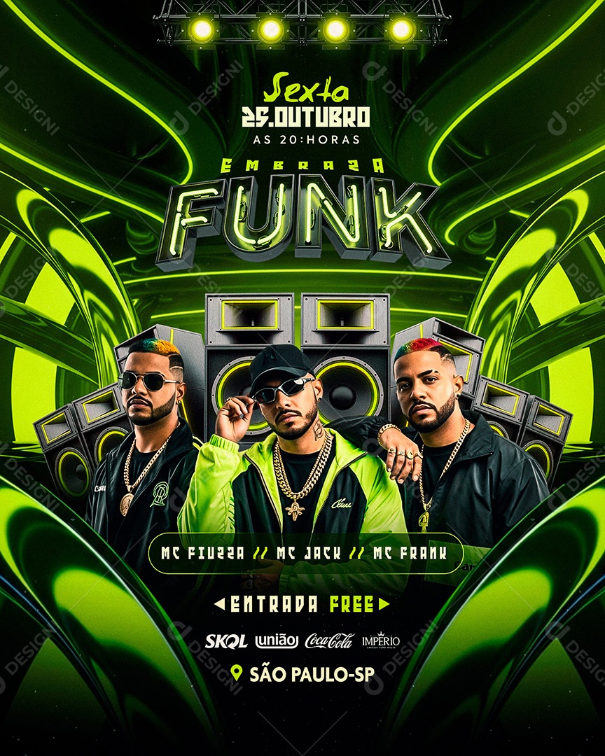 Flyer Embraza Funk Social Media PSD Editável