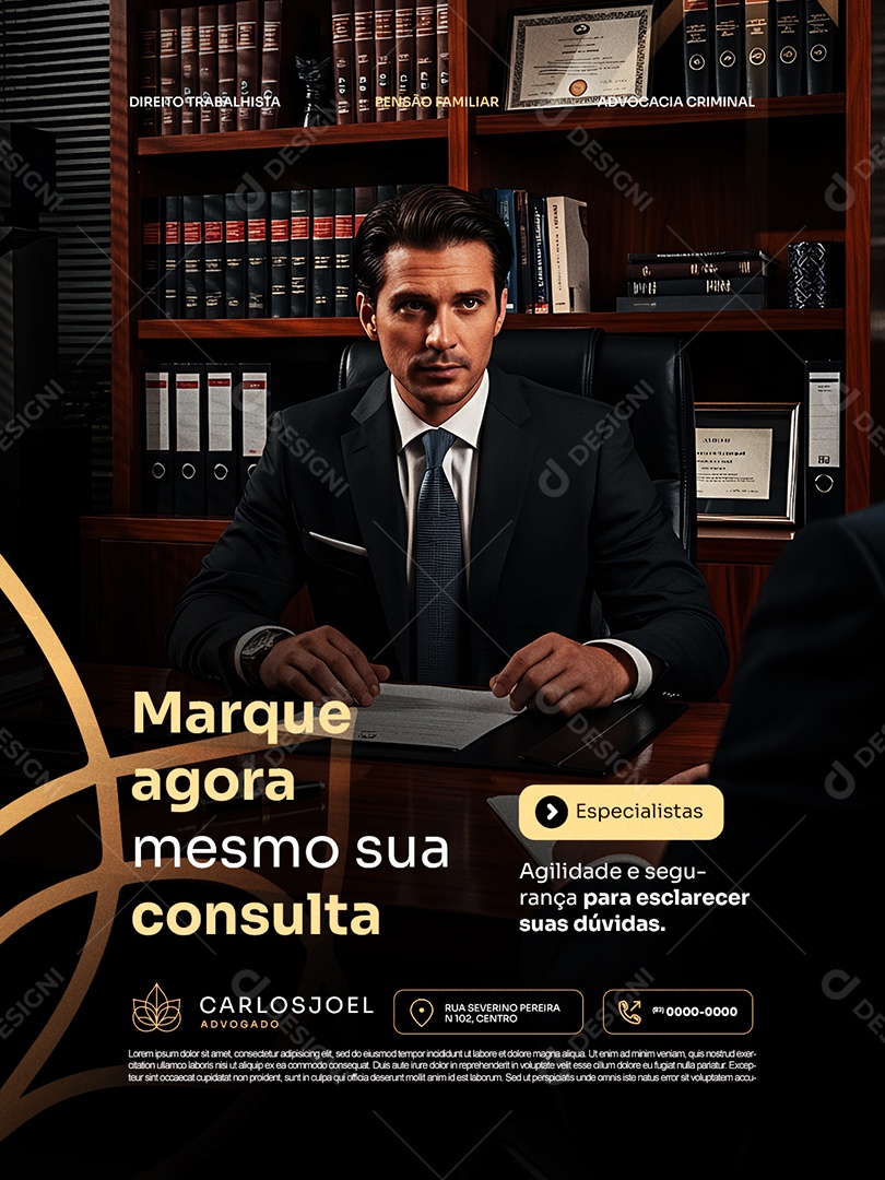 Advocacia Marque Agora Mesmo Sua Consulta Social Media PSD Editável