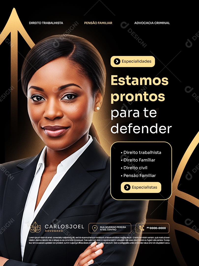 Advocacia Estamos Prontos para Te Defender Social Media PSD Editável