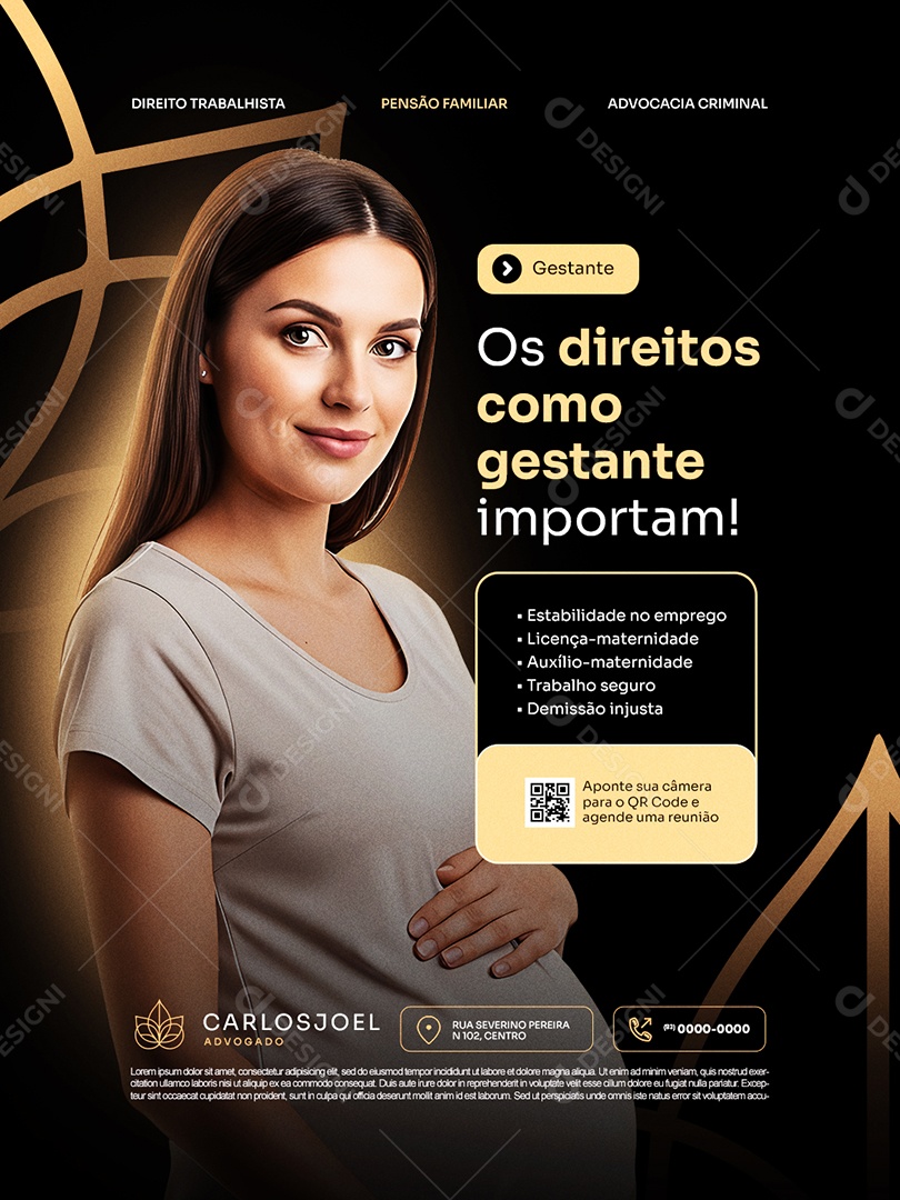 Advocacia Gestante Os Direitos Como Gestante Importam Social Media PSD Editável