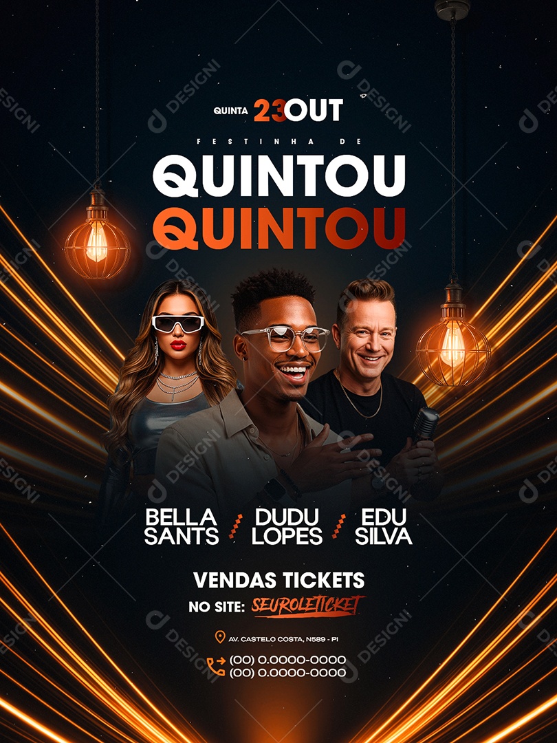 Flyer Próximos Shows Quintou Social Media PSD Editável