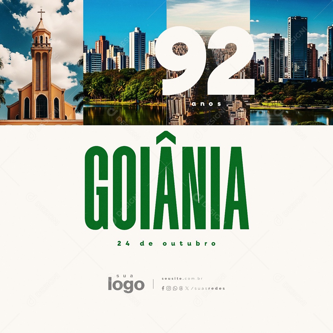 Dia do Aniversário de Goiânia 24 de Outubro Social Media PSD Editável