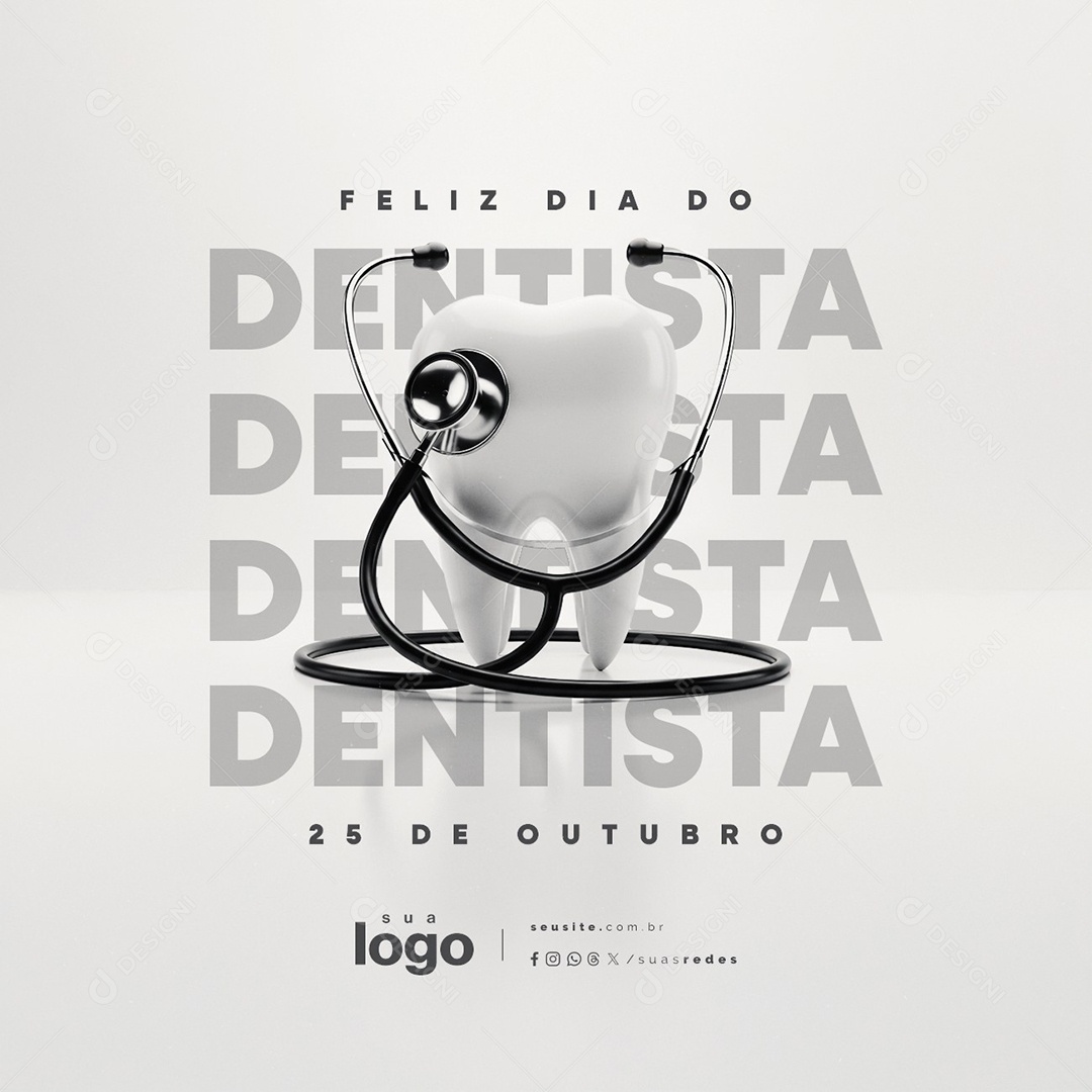 Feliz Dia do Dentista 25 de Outubro Social Media PSD Editável