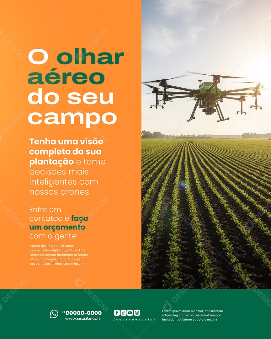 Agronegócio O Olhar Aéreo Do Seu Campo Social Media PSD Editável
