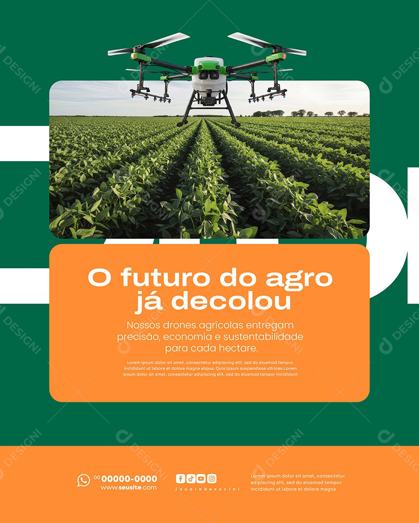 Agronegócio O Futuro do Agro Já Decolou Social Media PSD Editável