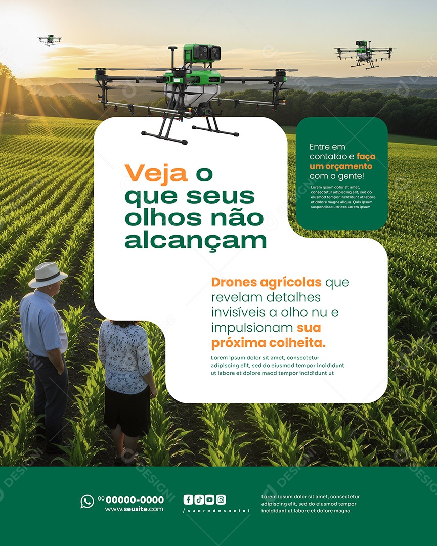 Agronegócio Veja O Que Seus Olhos Não Alcançam Social Media PSD Editável