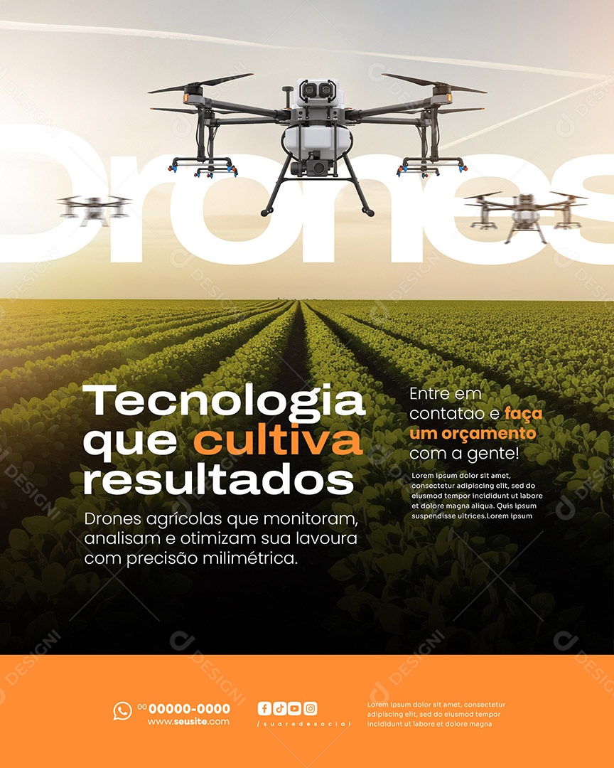 Agronegócio Tecnologia Que Cultiva Resultados Social Media PSD Editável