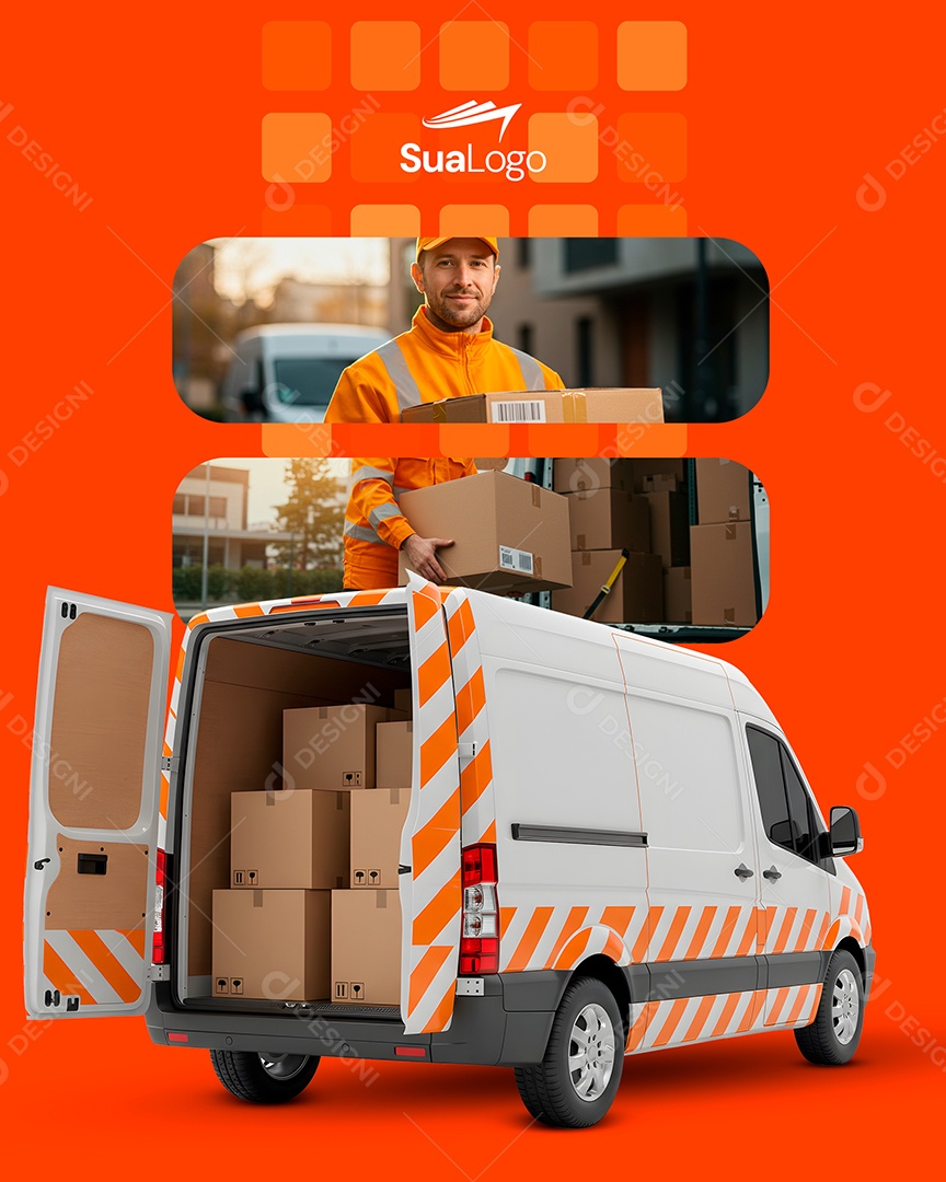 Social Media Logística PSD Editável