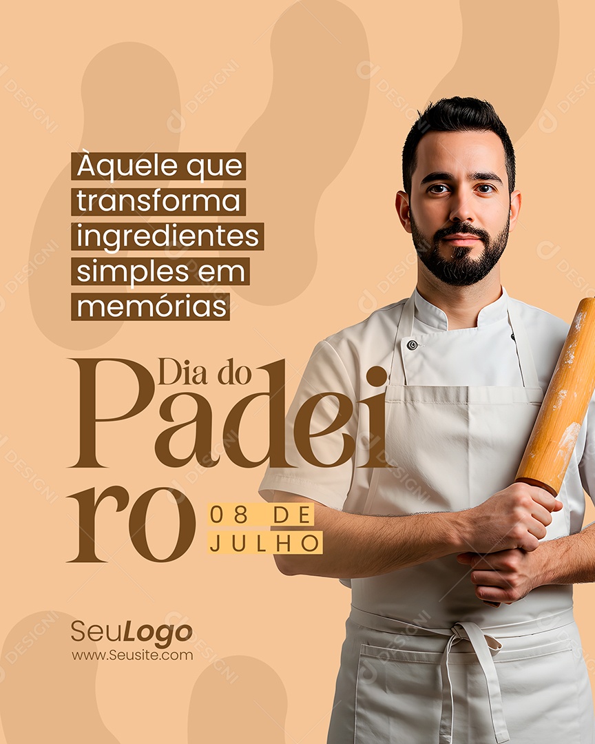 Social Media Parabéns Dia Do Padeiro PSD Editável