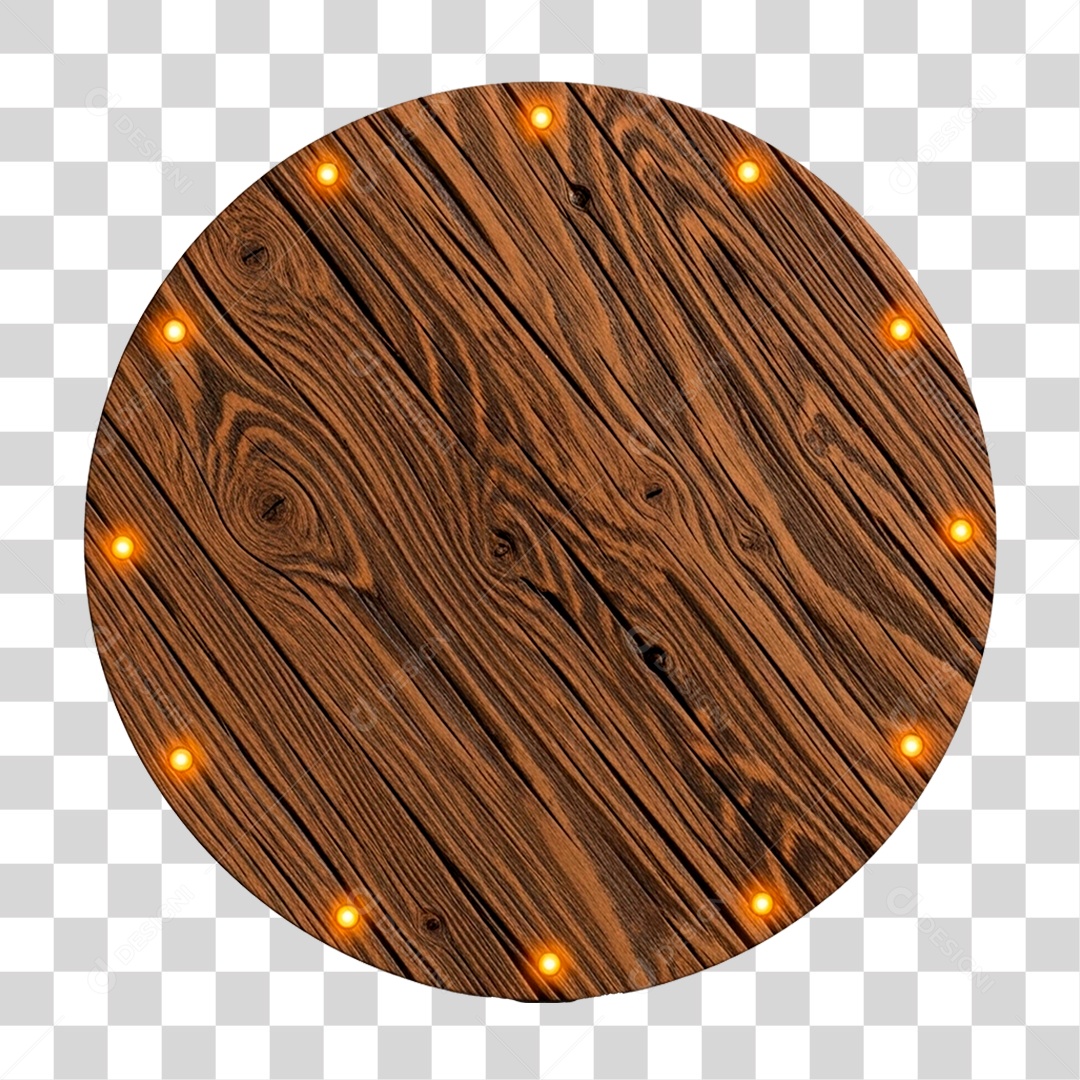 Painel de Madeira com Led PNG Transparente