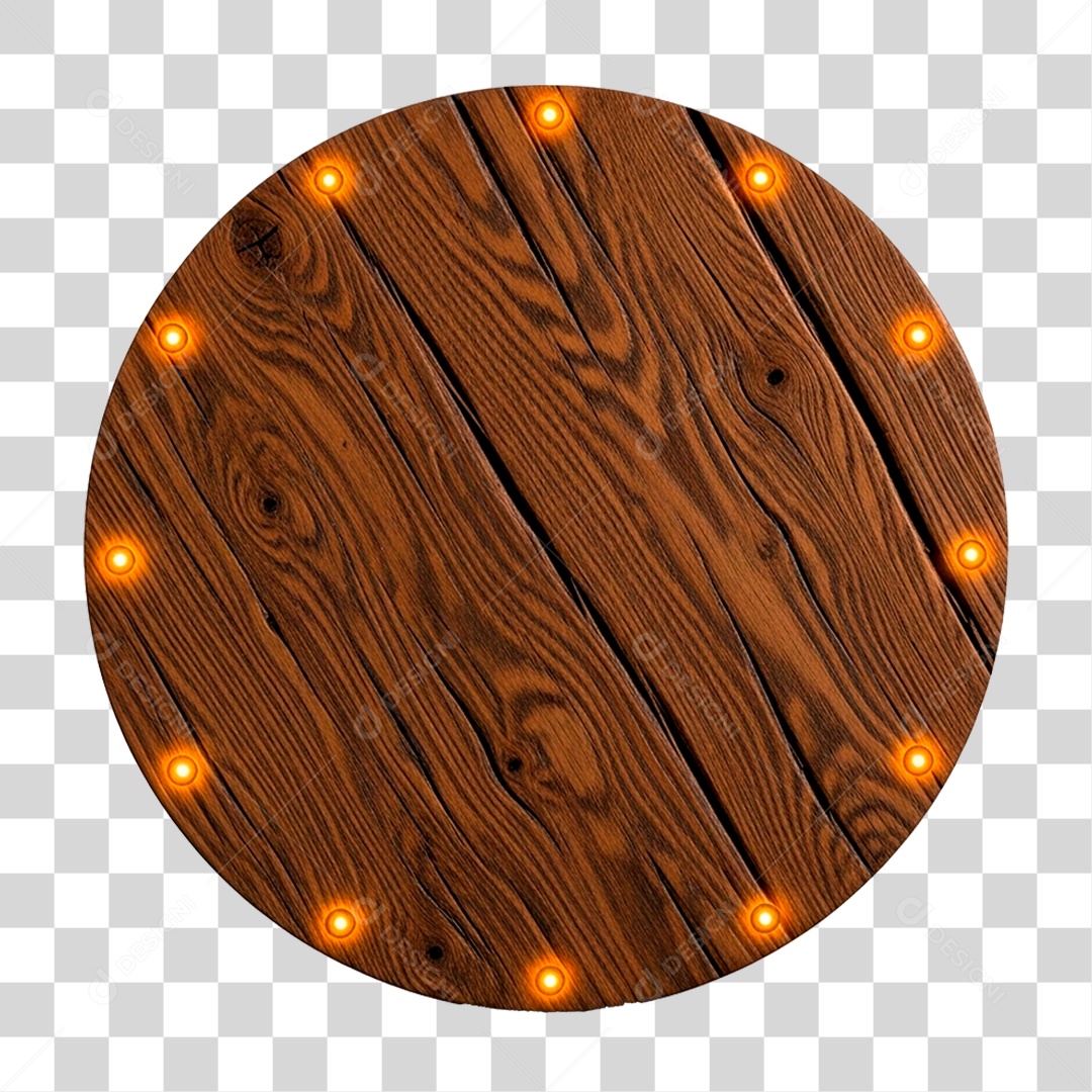 Painel de Madeira com Led PNG Transparente