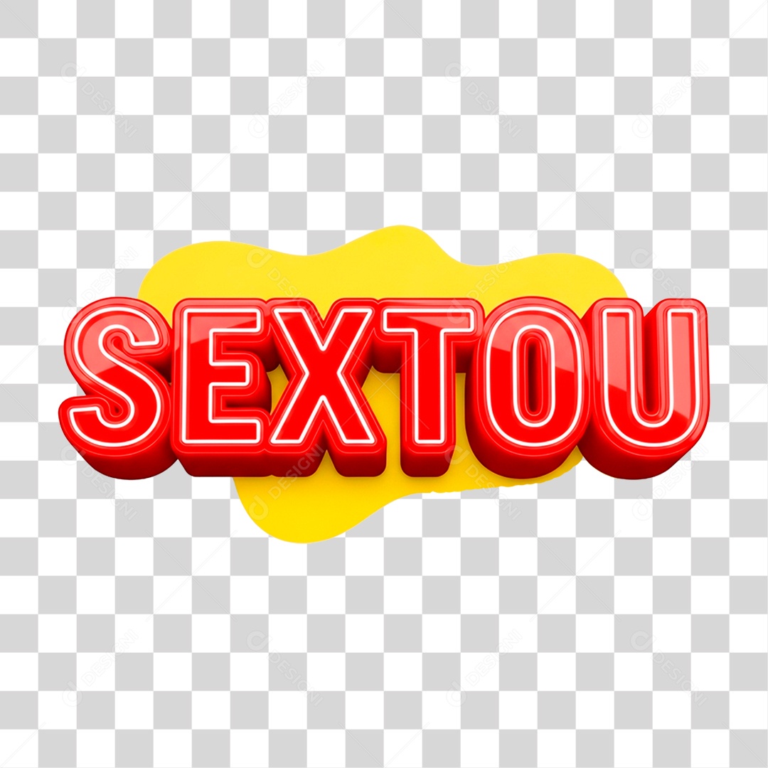 Selo 3D Sextou para Composição PNG Transparente