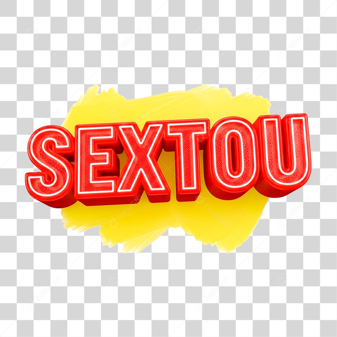 Selo 3D Sextou para Composição PNG Transparente