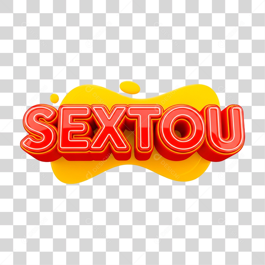 Selo 3D Sextou para Composição PNG Transparente