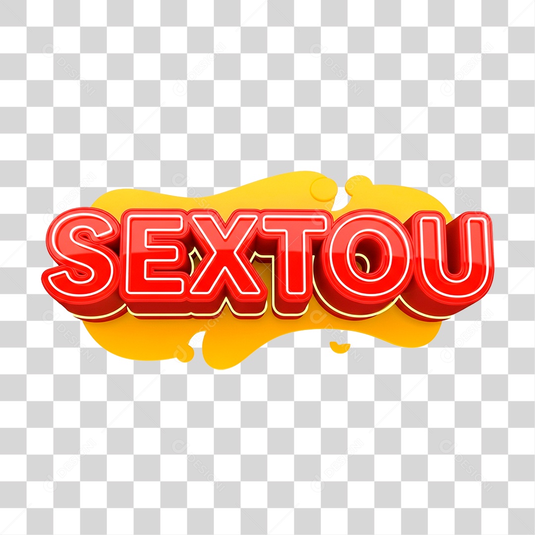 Selo 3D Sextou para Composição PNG Transparente