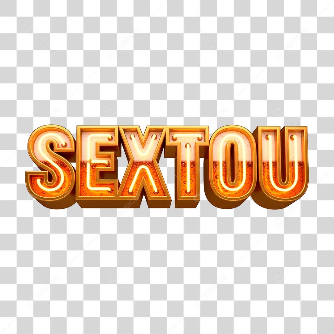 Selo 3D Sextou para Composição PNG Transparente