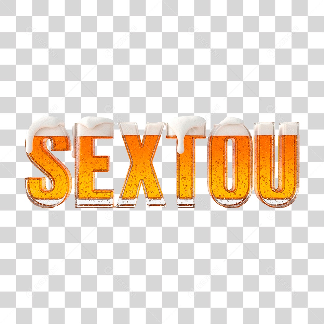 Selo 3D Sextou para Composição PNG Transparente