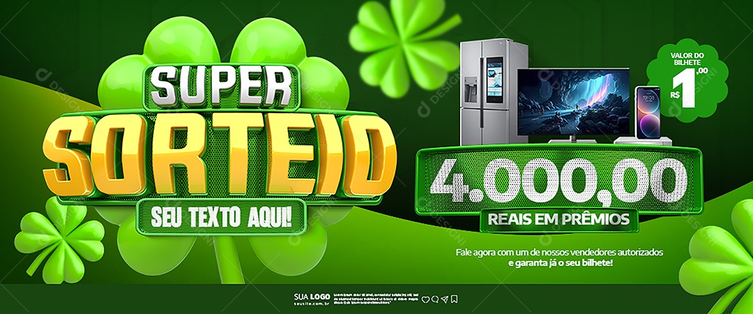 Social Media Banner Super Sorteio PSD Editável