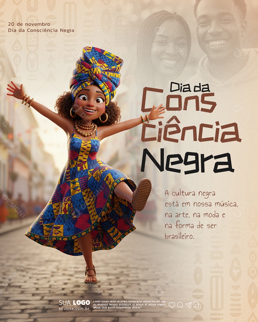 Story Dia da Consciência Negra 20 de Novembro Social Media PSD Editável