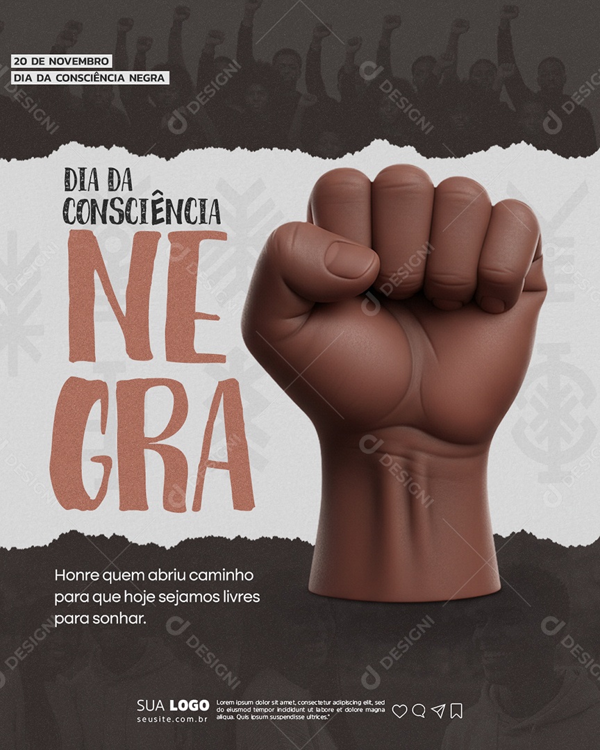 Story Dia da Consciência Negra 20 de Novembro Social Media PSD Editável