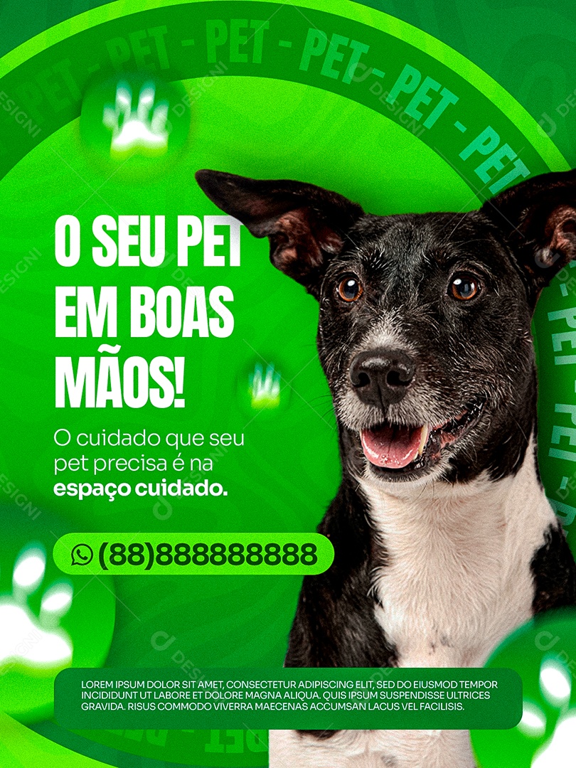 Seu Pet Em Boas Mãos Social Media PSD Editável