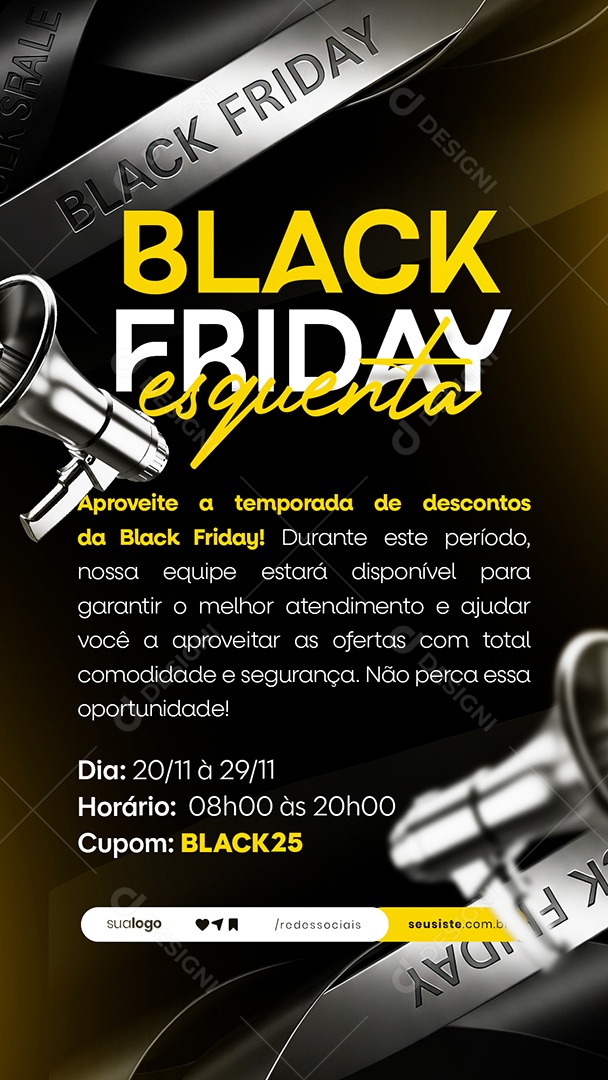 Story Esquenta Black Friday Social Media PSD Editável