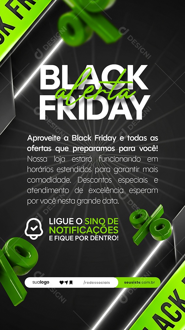 Story Alerta Black Friday Social Media PSD Editável