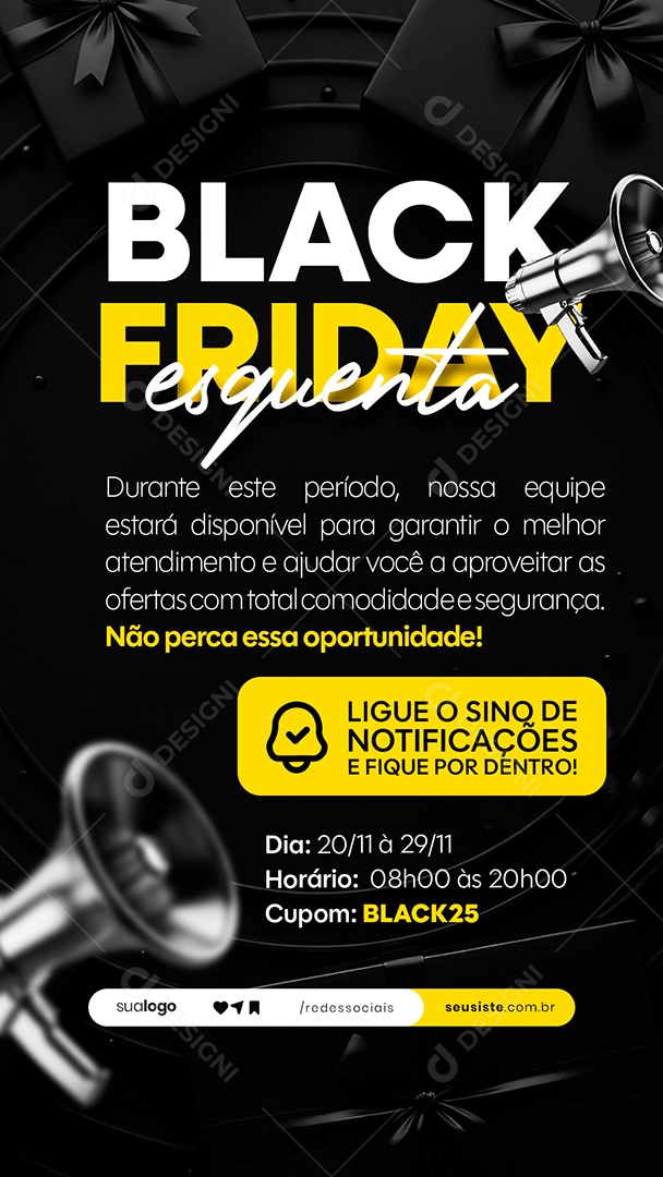 Esquenta Black Friday Social Media PSD Editável