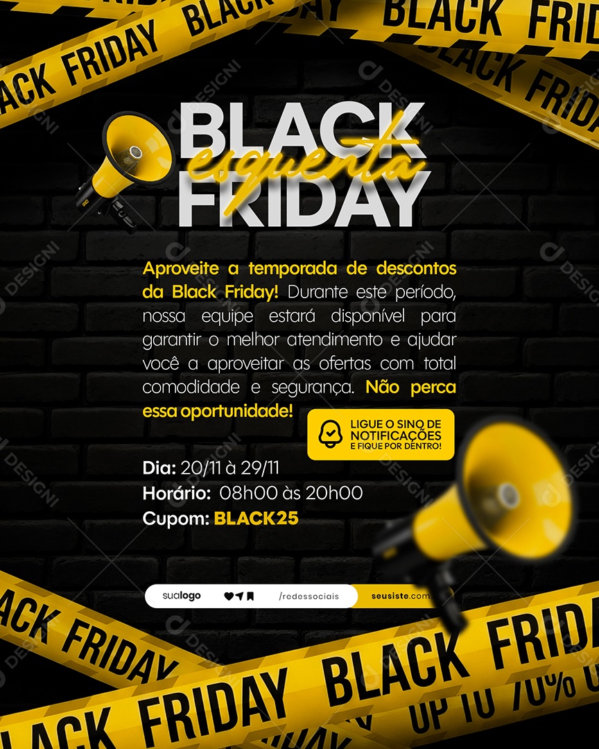 Esquenta Black Friday Social Media PSD Editável