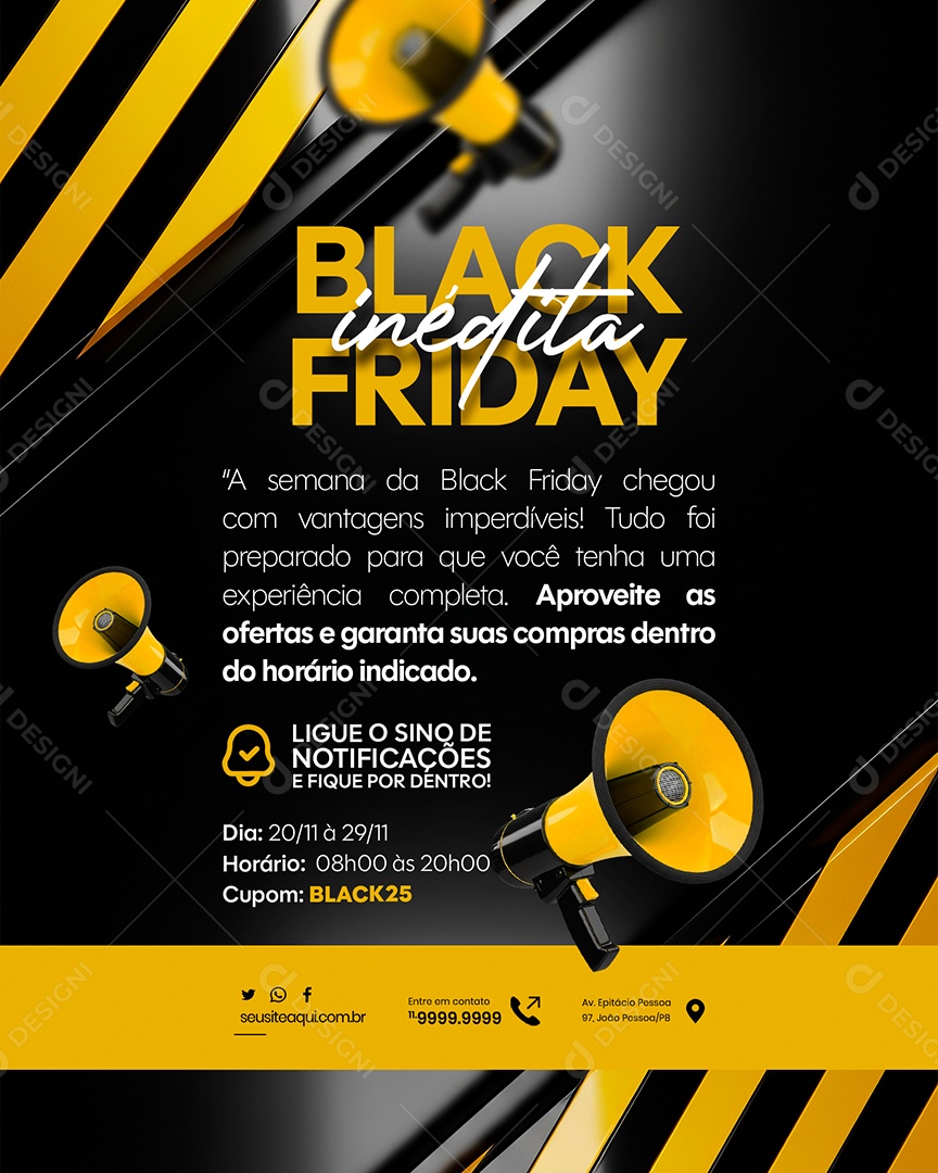 Inedita Black Friday Social Media PSD Editável