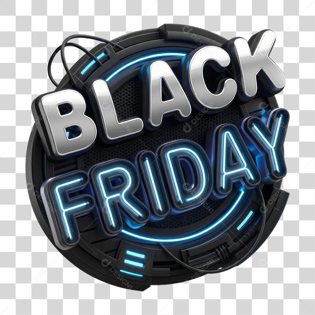 3D Black Friday Transparent PNG Seal