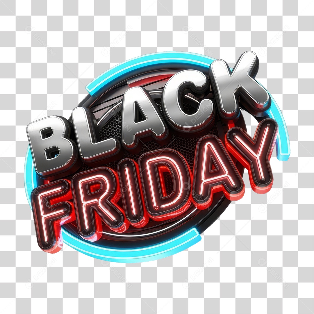 3D Black Friday Transparent PNG Seal