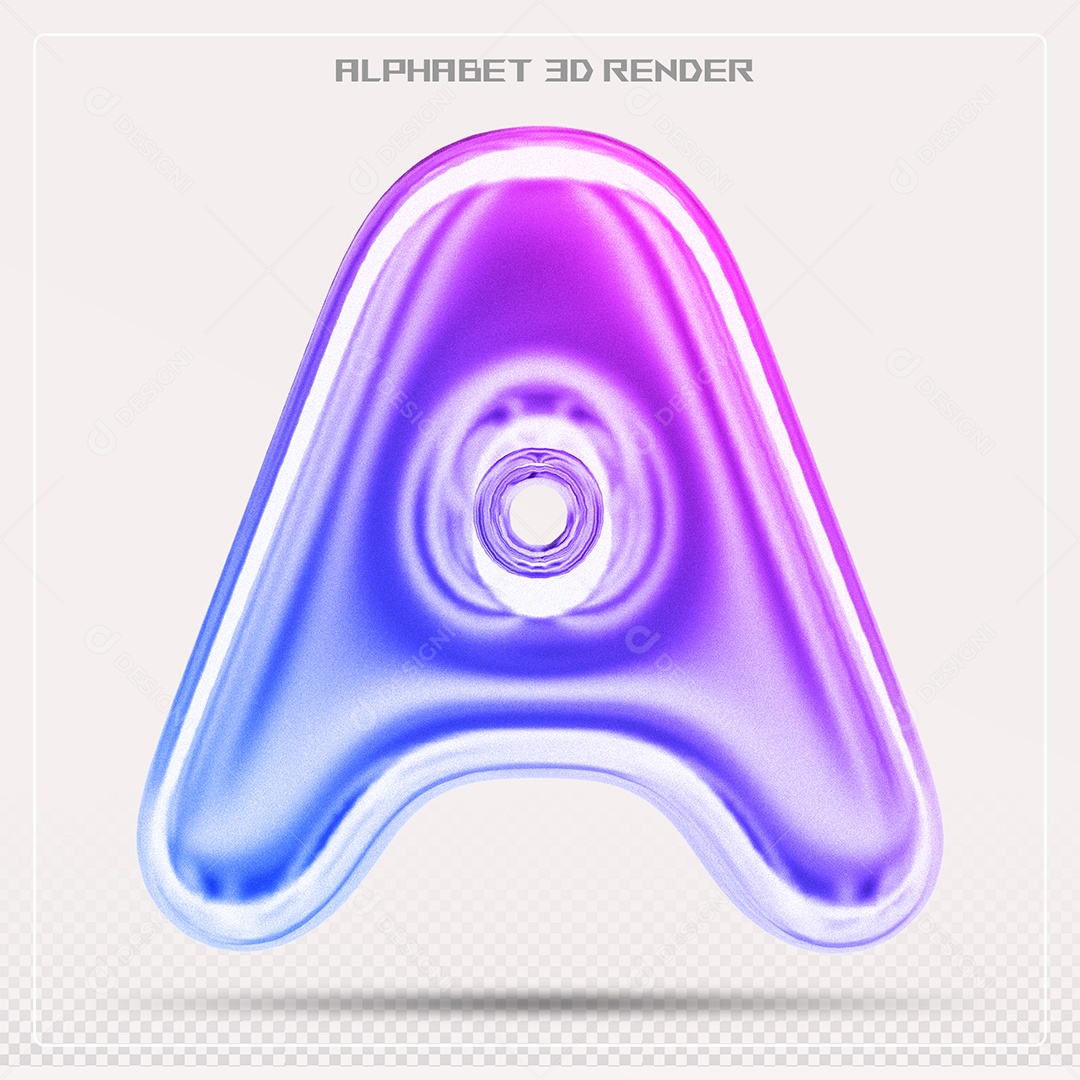 Alfabeto Letra A Colorido Elemento 3D Para Composição PSD
