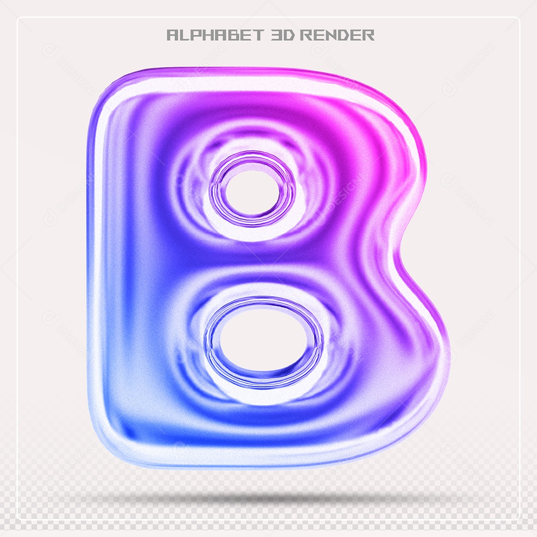 Alfabeto Letra B Colorido Elemento 3D Para Composição PSD